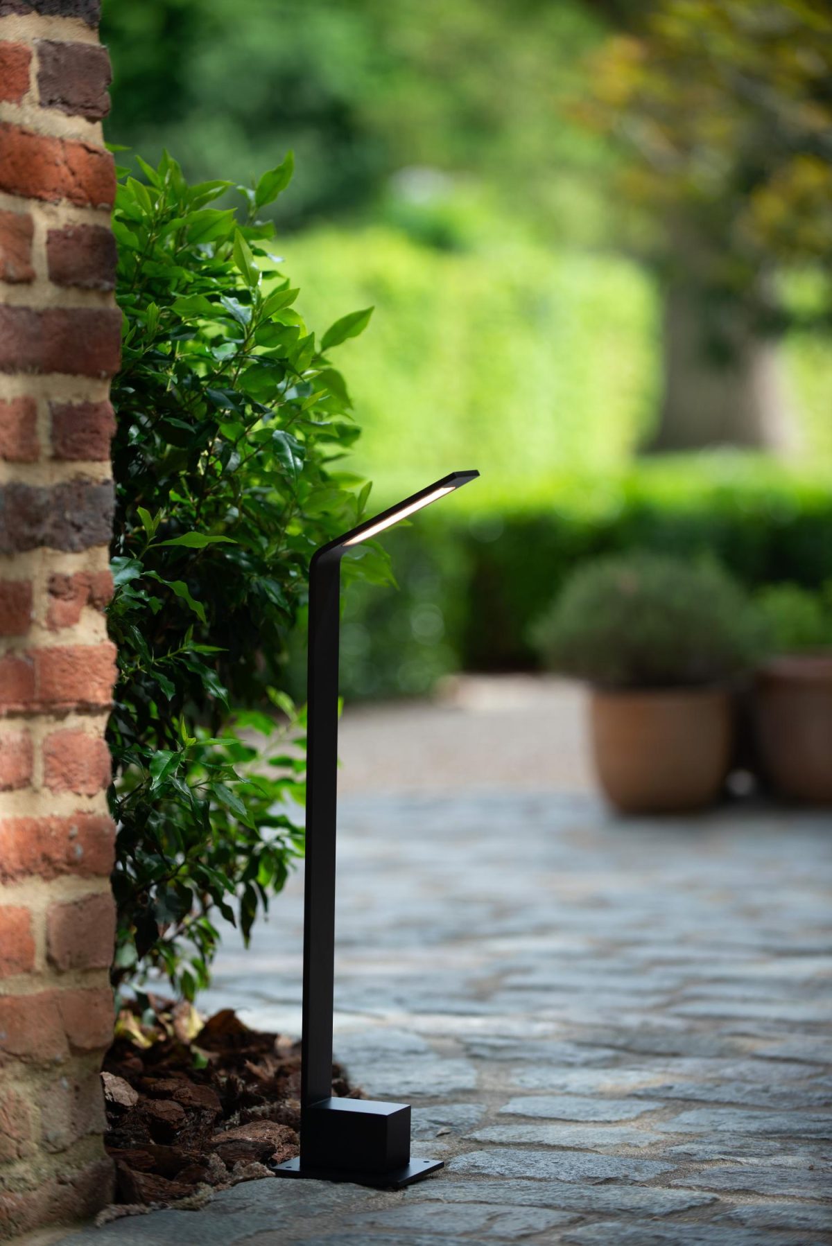 Lucide Lawford outdoor bollard light, IP54, black