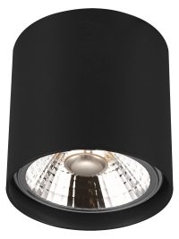 Box opbouwspot rond zwart incl…