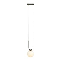 1 lamp hanglamp zwart en opaal…