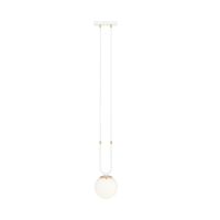 1 lamp wit met opaal glas hangl…