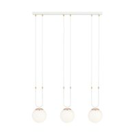 3 lamp wit met glas lange hangl…