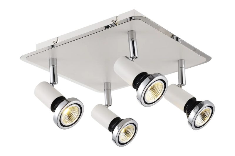 Fantasia Xzibit ceiling lamp square white-chrome, 4x GU10 LED 5W incl.