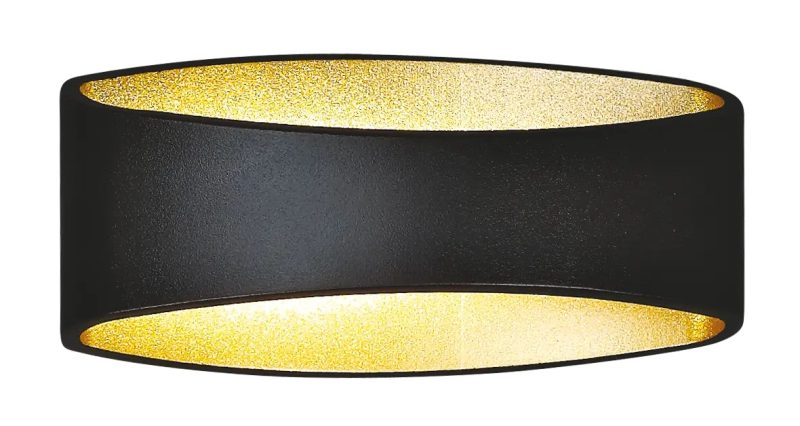 Fantasia Myra aplique de pared LED negro-oro ovalado 5W 175mm