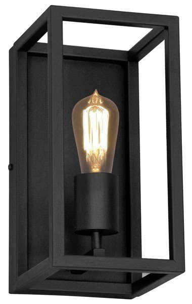 Fantasia Kago applique nera, stile rustico, E27, 300 mm alta