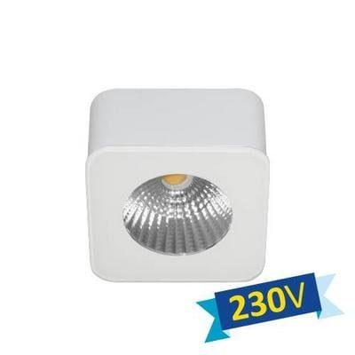 Square LED ceiling light 62mm 5W matt white driverless