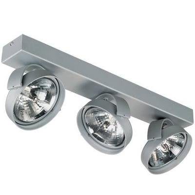 Foco techo AR111 3x G53 orientable plata aluminio 470mm