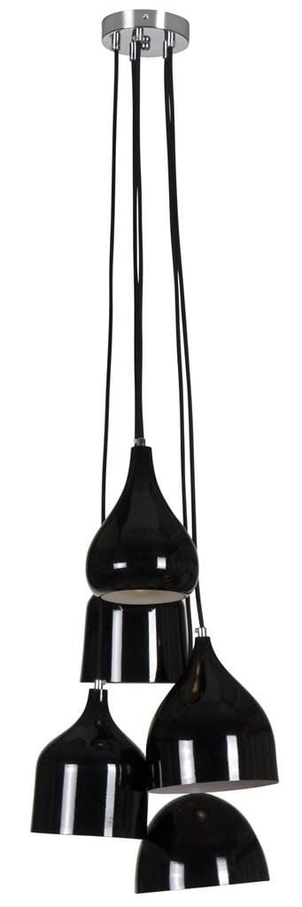 Linea Verdace Vintage Pendelleuchte schwarz glänzend, 5x E27, Ø60 cm