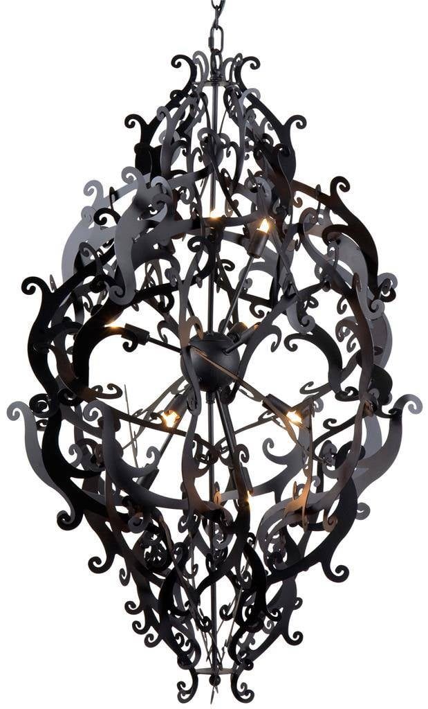 Linea Verdace Mila Pendelleuchte Metall satiniert schwarz 113cm G9x12