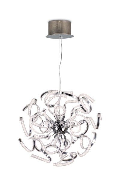 Linea Verdace Volupta LED Pendelleuchte Chrom Schlingen 144W warmweiß Ø58cm