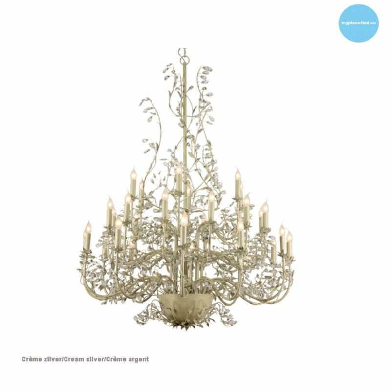Linea Verdace Michelangelo großer Kronleuchter beige-gold