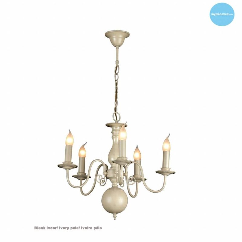 Linea Verdace Brugge Kronleuchter Pendelleuchte weiß glänzend 60cm E14x5