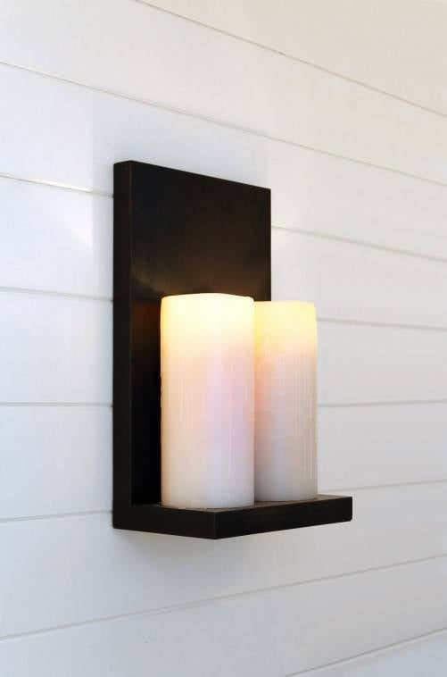 Authentage Bellefeu aplique 2 velas bronce, estilo rural