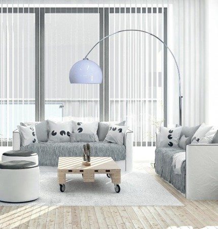 Glam arc floor lamp white chrome adjustable 180-208 cm