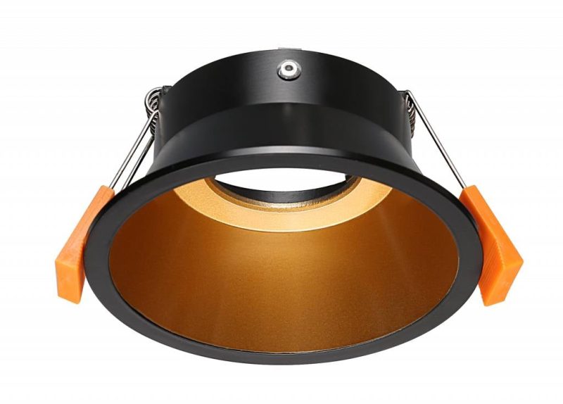 Foco empotrable 100mm GU10 redondo negro dorado