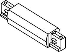 Fantasia Track 3 linear connector 3-phase black, power feed included