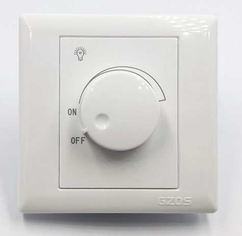 Variateur mural blanc, bouton rotatif, jusqu'à 200W