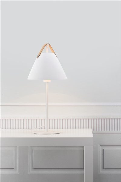 Nordlux Strap lampe de table blanche, métal, douille E27, style scandinave