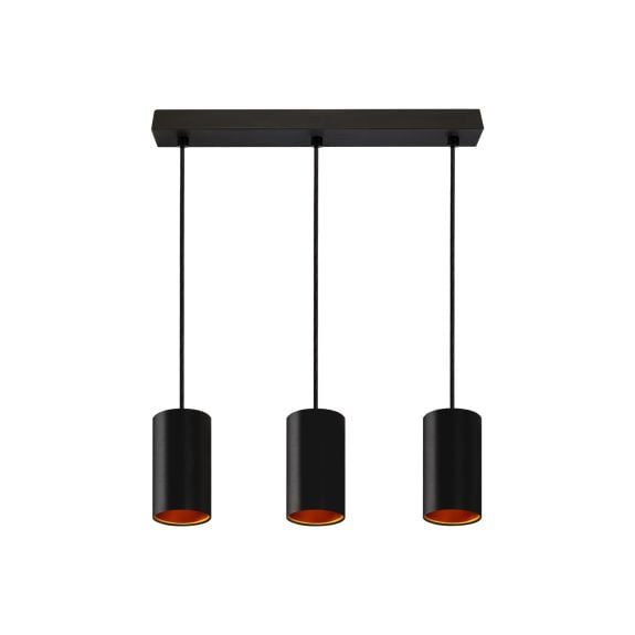 Spectrum LED Chloe Pendelleuchte 3x GU10 Aluminium schwarz Gold-Innenseite