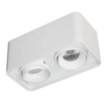Plafon Indigo LED orientable, rectangular, 2x10W blanco