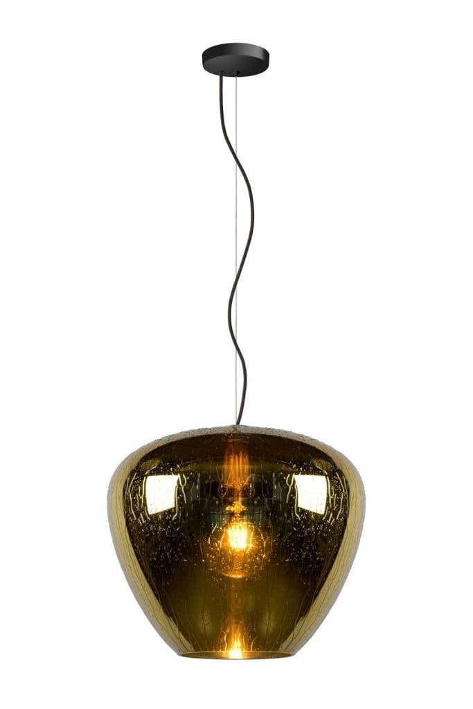 LUCIDE Suspension Soufian verre doré en forme de gouttes, E27