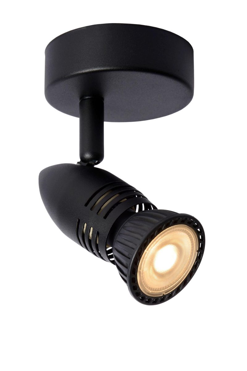 LUCIDE CARO - Plafondspot - Ø 9 cm - 1xGU10 - Zwart