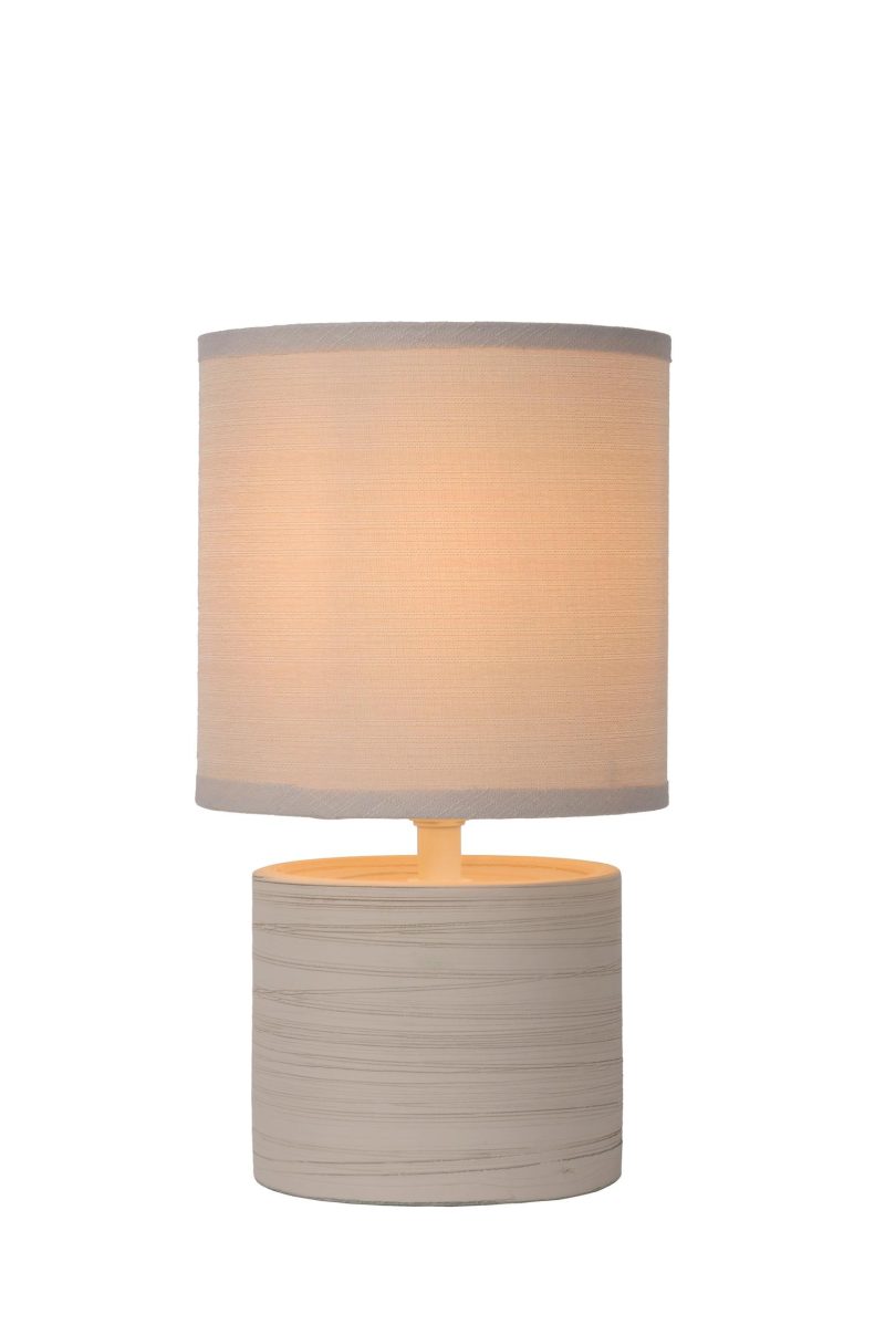 LUCIDE GREASBY - Lampe de Table - Ø 14 cm - 1xE14 - Beige