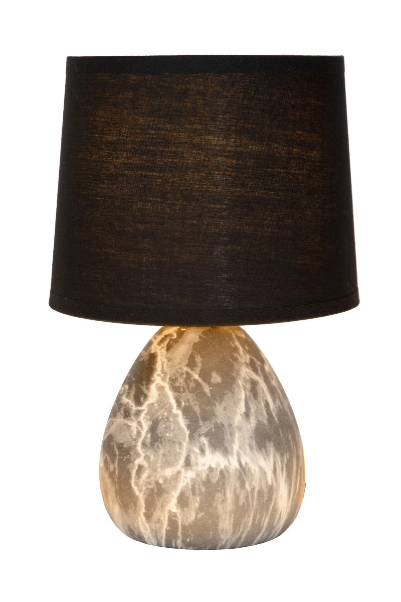 LUCIDE MARMO - Table Lamp - Ø 16 cm - 1xE14 - Black