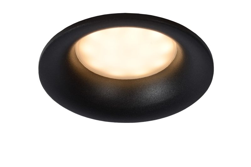 LUCIDE ZIVA - Bathroom Recessed Spot - Ø 8.4 cm - 1xGU10 - IP44 - Black