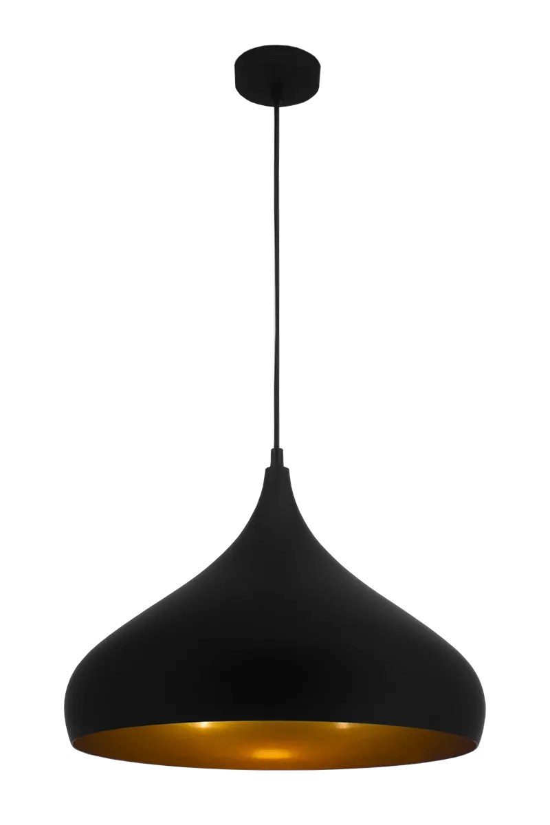 Fantasia Ronin lampada a sospensione a goccia nero/oro, Ø42 cm