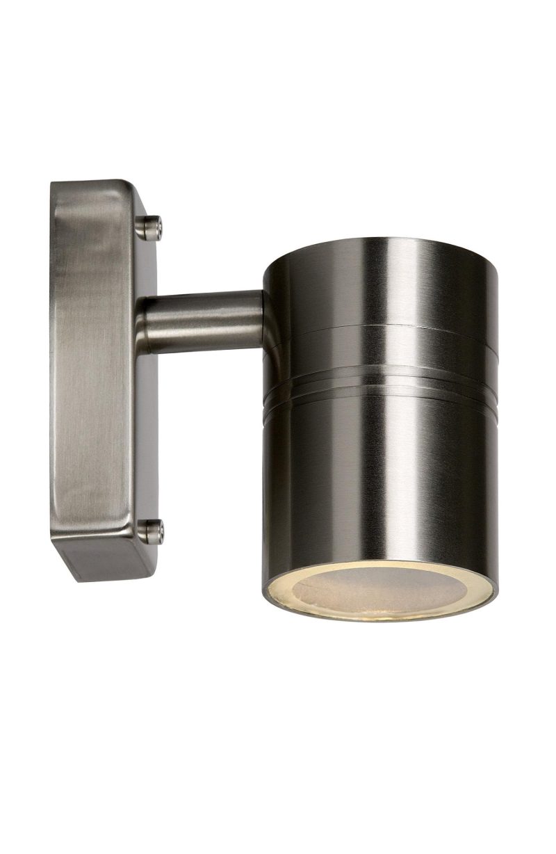 LUCIDE ARNE-LED - Faretto da Parete Esterno - Ø 6,3 cm - LED - GU10 - 1x5W 2700K - Cromo Opaco