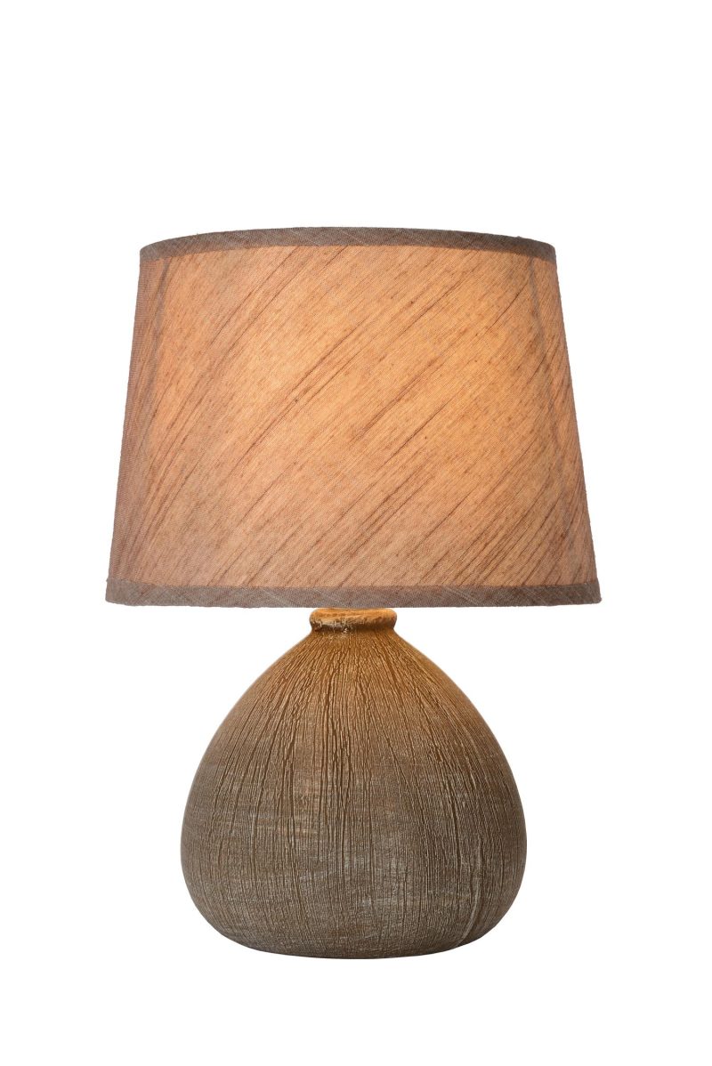 LUCIDE RAMZI - Lampe de Table - Ø 18 cm - 1xE14 - Marron