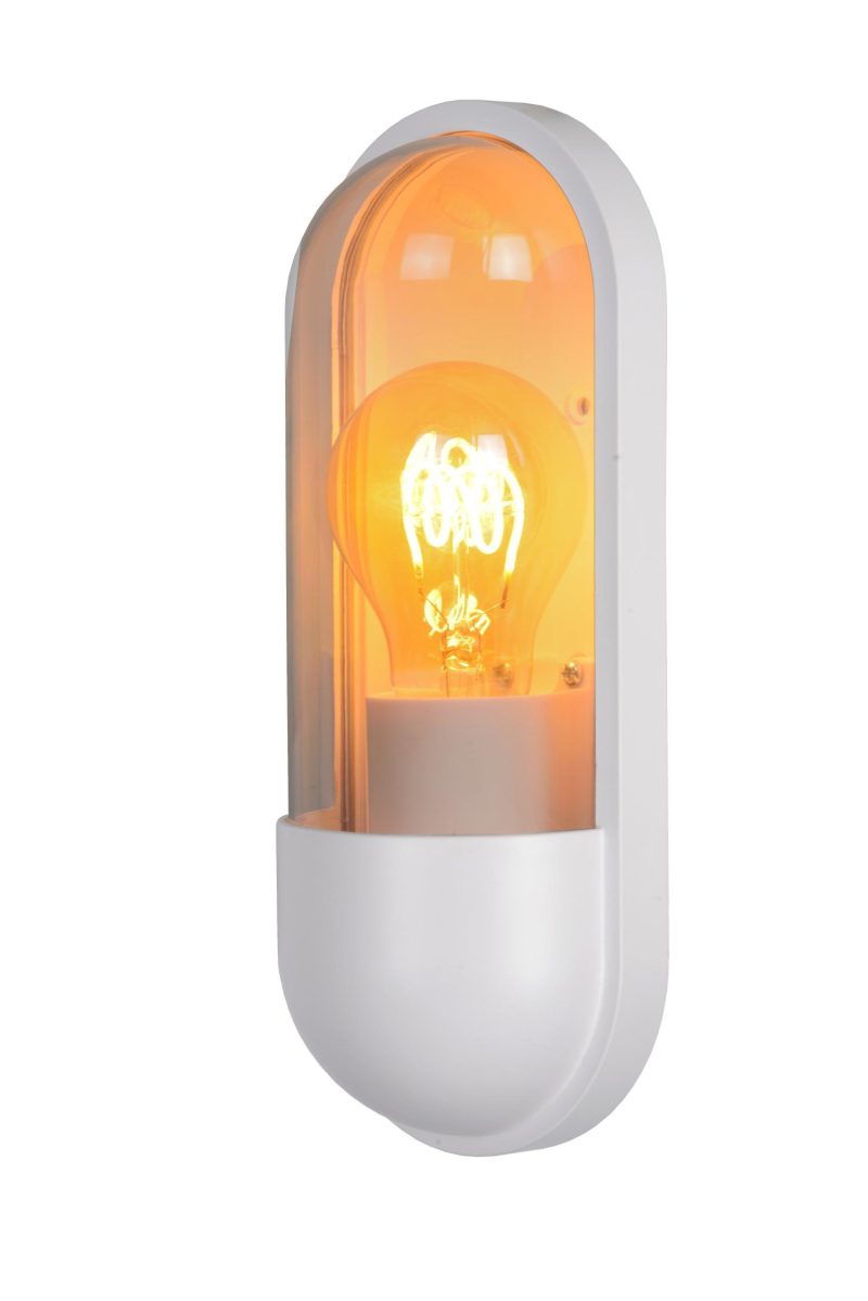 LUCIDE CAPSULE - Wandlamp Buiten - 1xE27 - IP54 - Wit