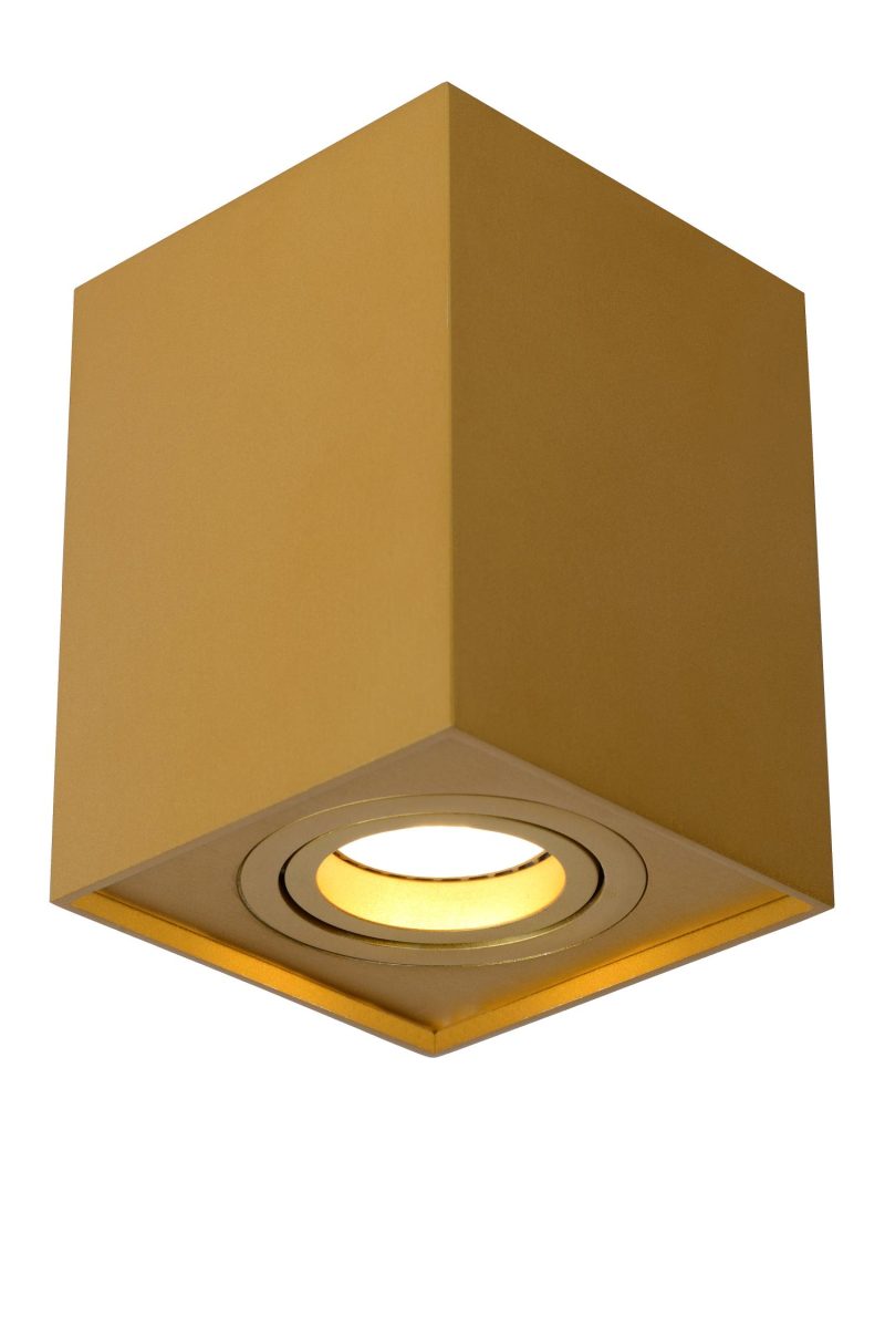 LUCIDE TUBE - Plafondspot - 1xGU10 - Mat Goud / Messing