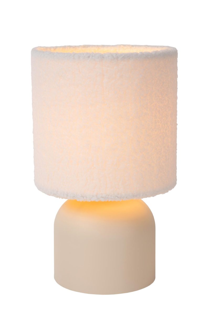 LUCIDE WOOLLY - Lampe de Table - Ø 16 cm - 1xE14 - Beige