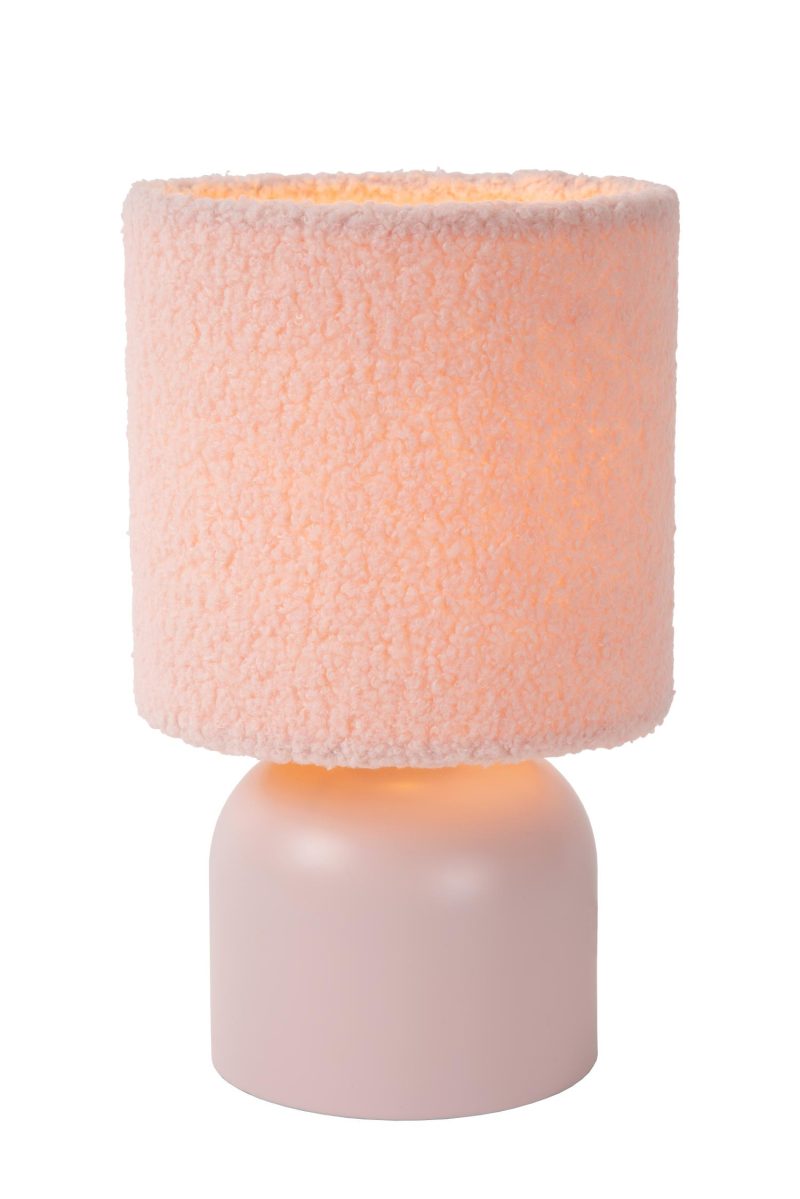 LUCIDE WOOLLY - Lampe de Table - Ø 16 cm - 1xE14 - Rose