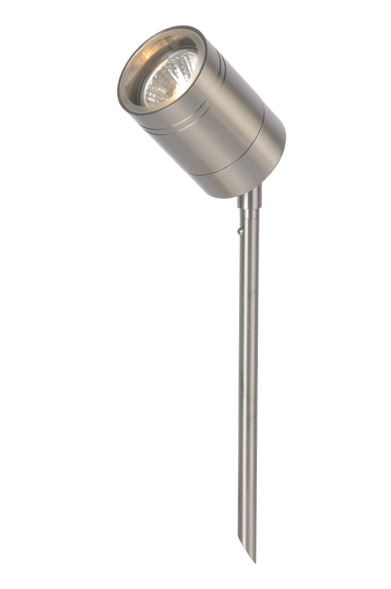LUCIDE ARNE-LED - Tuinspot Buiten - Ø 6,3 cm - LED - GU10 - 1x5W 2700K - IP44 - Mat chroom
