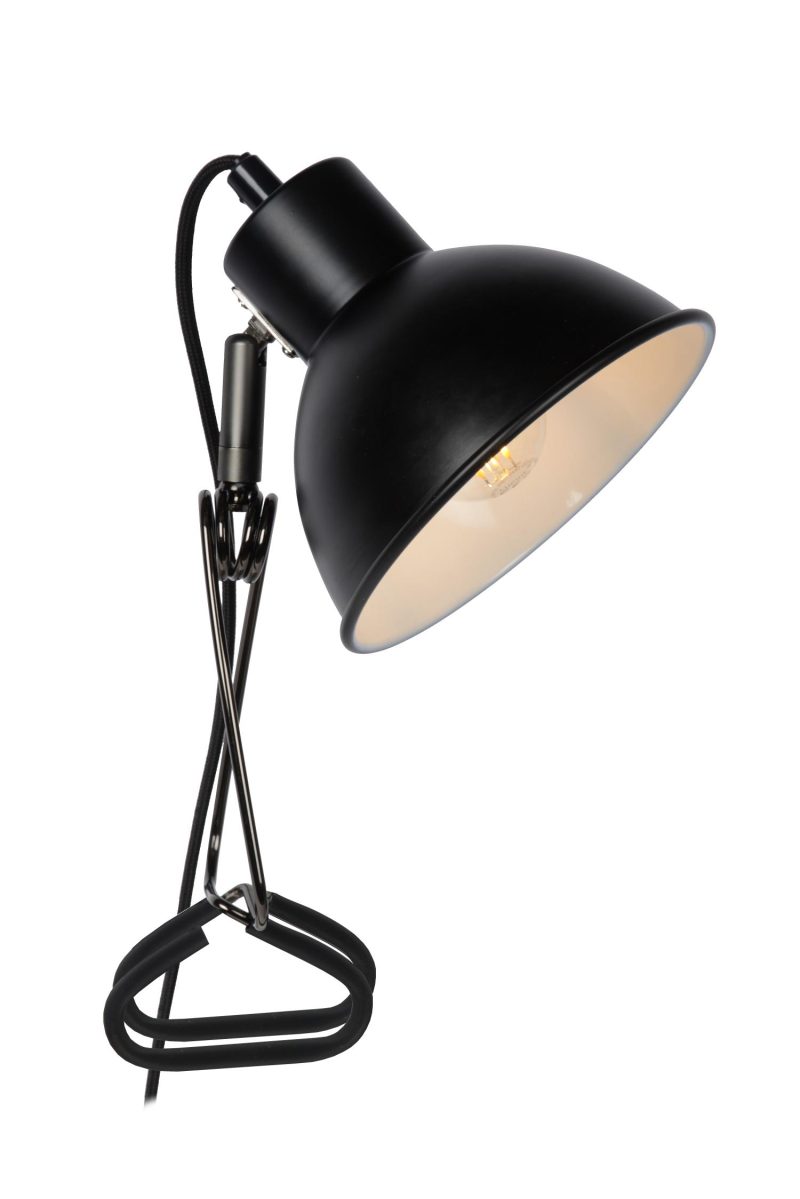 LUCIDE MOYS - Klemlamp - 1xE27 - Zwart