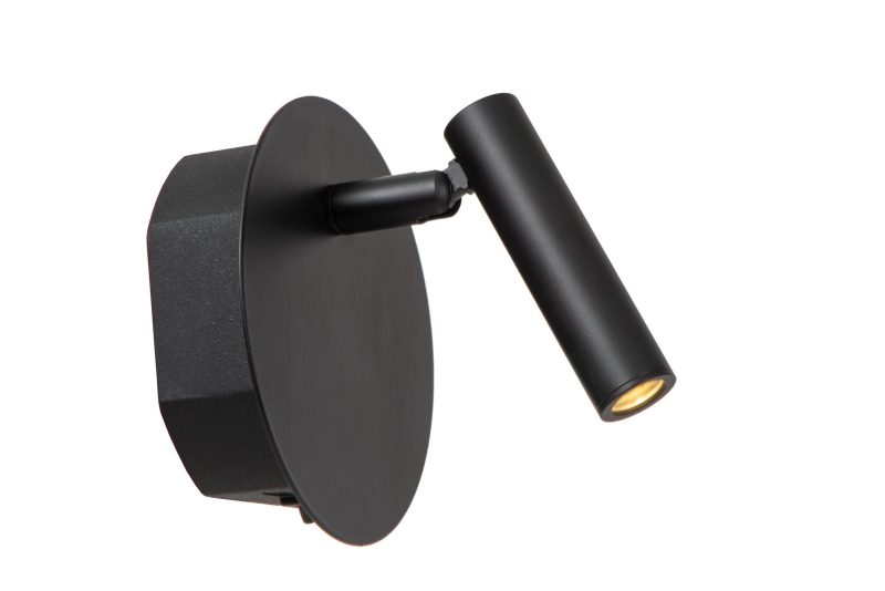 LUCIDE JOLIJN - Lampada da Letto Ricaricabile - Batteria - Ø 10,2 cm - LED - 1x2W 3000K - Con Sistema di Montaggio Magnetico - Nero