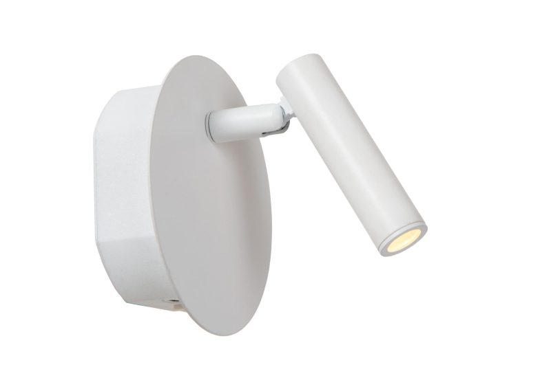 LUCIDE JOLIJN - Lampada da Letto Ricaricabile - Batteria - Ø 10,2 cm - LED - 1x2W 3000K - Con Sistema di Montaggio Magnetico - Bianco