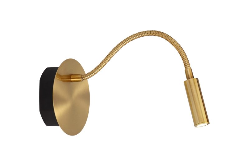 LUCIDE JOLIJN - Lampada da Letto Ricaricabile - Batteria - Ø 11 cm - LED - 1x2W 3000K - Con Sistema di Montaggio Magnetico - Oro Opaco / Ottone