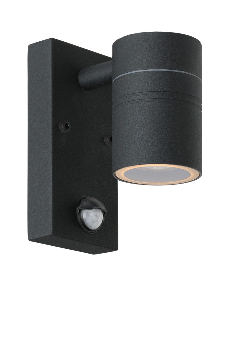 LUCIDE ARNE-LED IR - Faretto da Parete Esterno - Ø 6,3 cm - LED - GU10 - 1x5W 2700K - IP44 - Nero