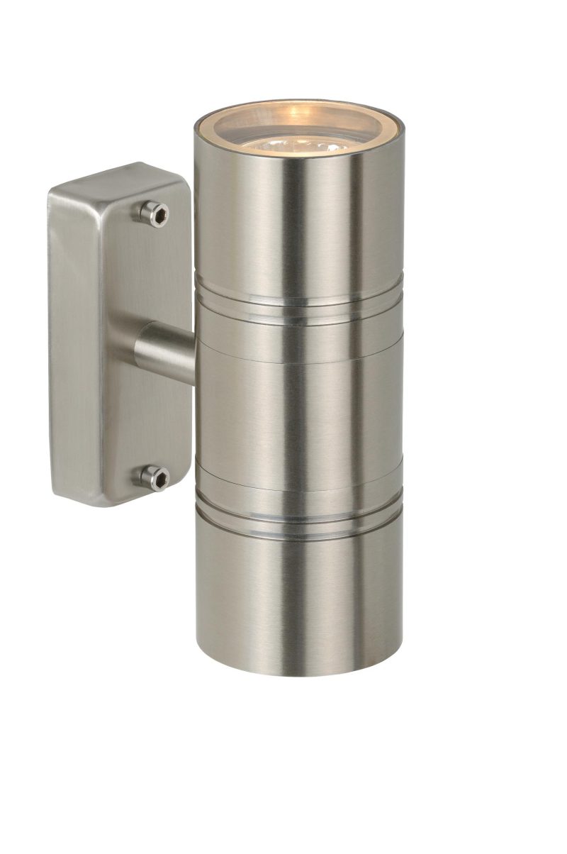 LUCIDE ARNE-LED - Applique Esterno - Ø 6,3 cm - LED - GU10 - 2x5W 2700K - Cromo Opaco