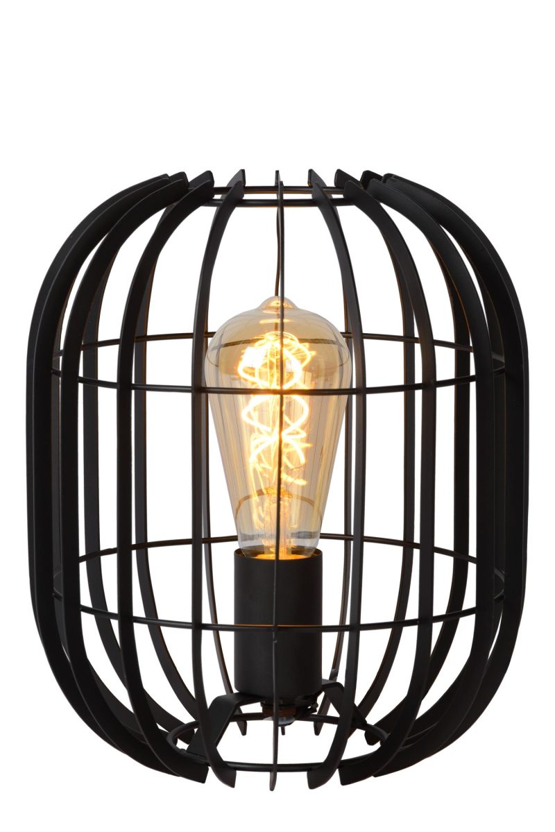 LUCIDE REDA - Lampe de Table - Ø 22 cm - 1xE27 - Noir