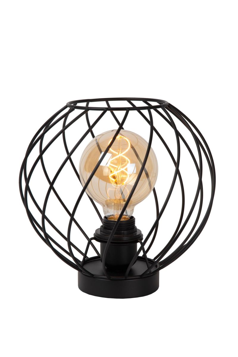LUCIDE DANZA - Lampe de Table - Ø 25 cm - 1xE27 - Noir