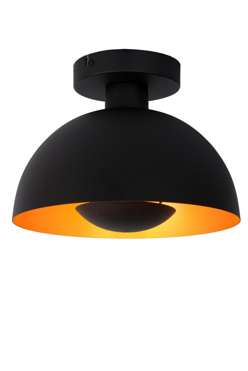 LUCIDE SIEMON - Ceiling Light - Ø 25 cm - 1xE27 - Black