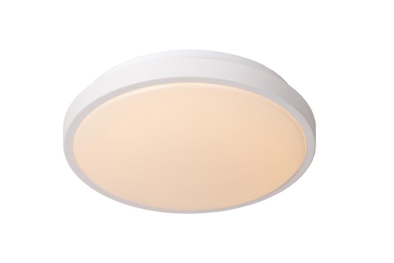 LUCIDE DASHER - Deckenleuchte Badezimmer - Ø 29,3 cm - LED - 1x12W 2700K - IP44 - Weiß