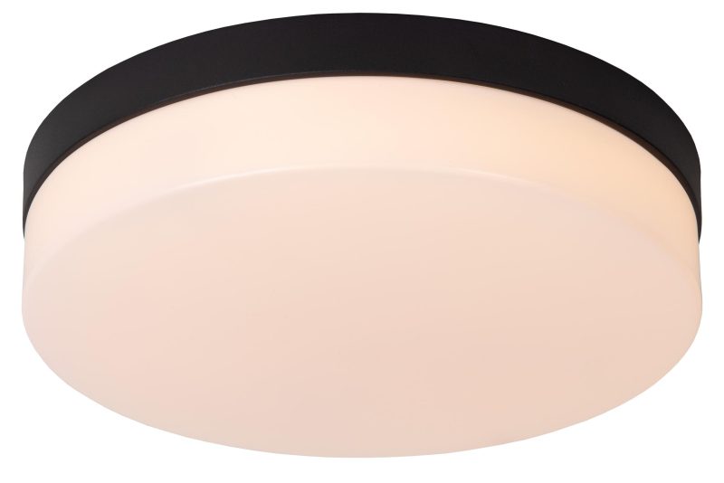 LUCIDE BISKIT - Badezimmer Deckenleuchte - Ø 28 cm - LED - 1x18W 2700K - IP44 - Schwarz