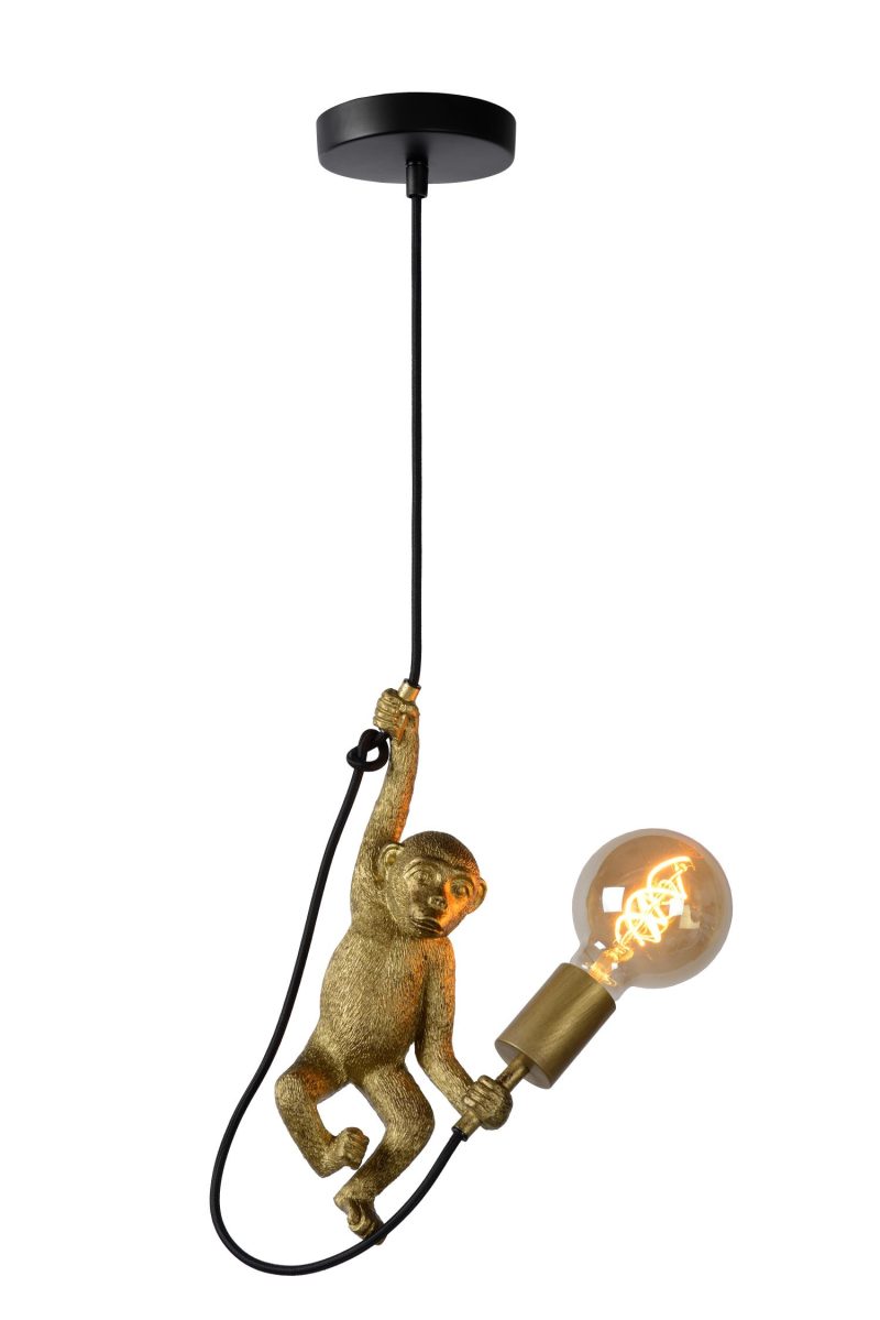 LUCIDE EXTRAVAGANZA CHIMP - Hanglamp - Ø 17,6 cm - 1xE27 - Zwart
