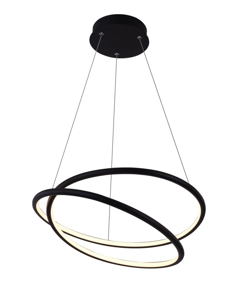 Fantasia Boa LED-Pendelleuchte schwarz, Spiralform Ø52,5 cm, 47W dimmbar