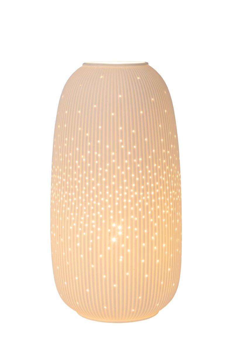 LUCIDE FLORES - Lampe de Table - Ø 17,5 cm - 1xE14 - Blanc